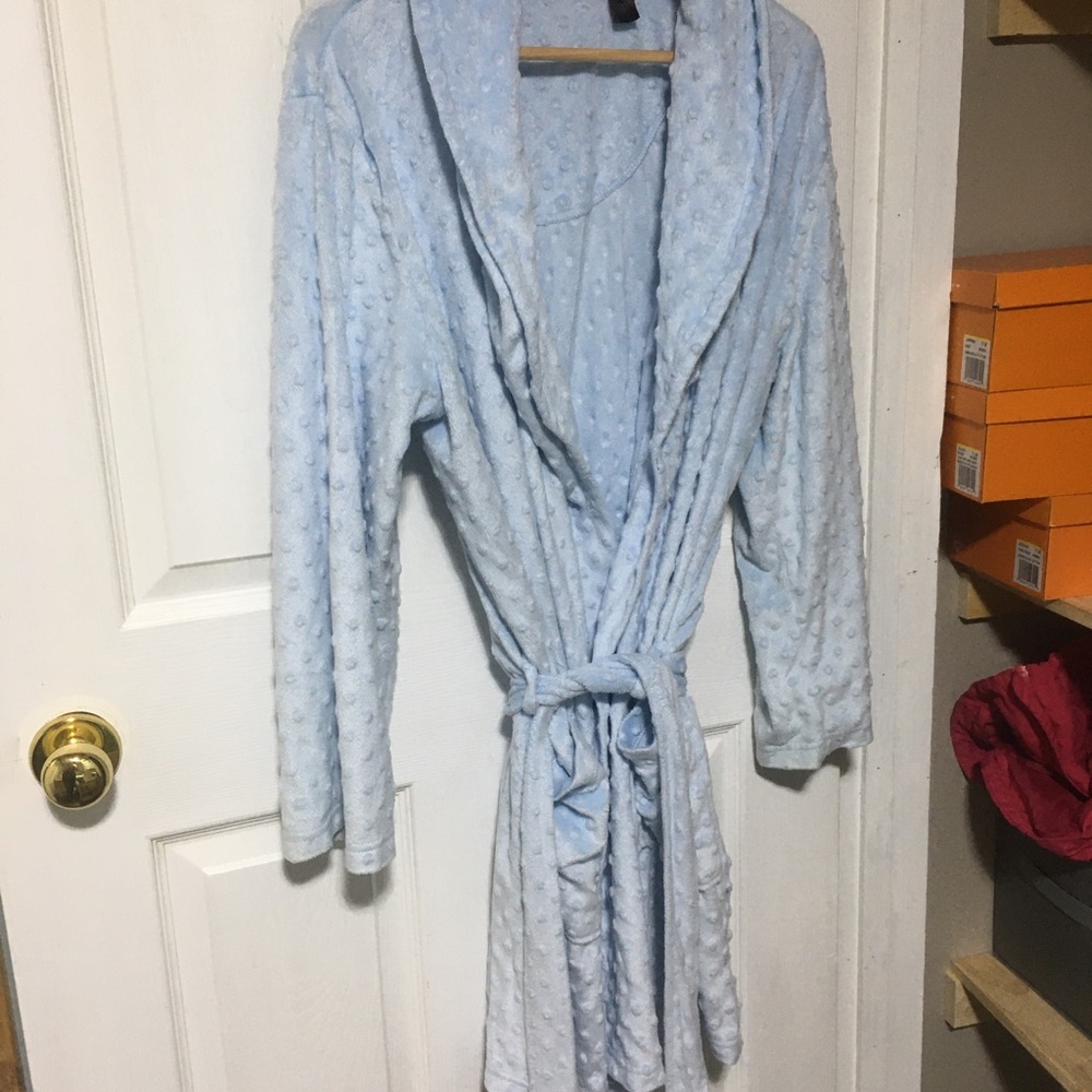 Light Blue Textured Women's Robe
